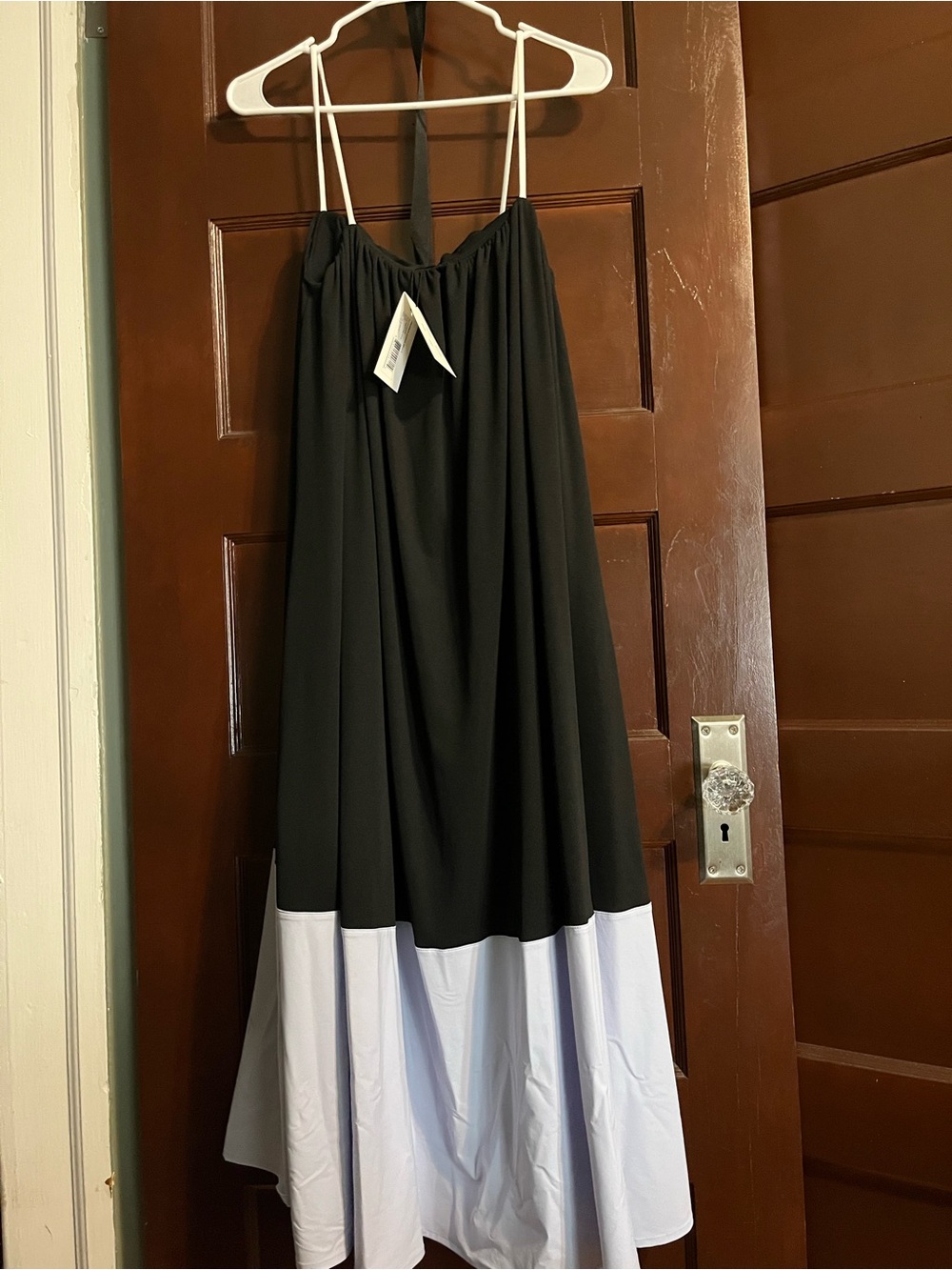 Proenza Schouler Black and Light Blue Colorblock Maxi Skirt - Picture 4 of 5